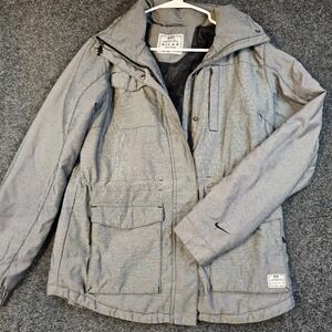 Nike Women's Gray Insulated Jacket Full Zip Winter Coat Size M Zipper Broken